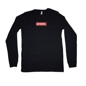 Proof. Black Long Sleeve Graphic T-Shirt – Bella + Canvas Airlume Jersey  Size M